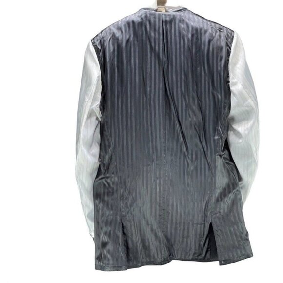 Camiloni Italia Black Blazer Jacket Mens Size 42L Polyester & PU - Picture 12 of 15